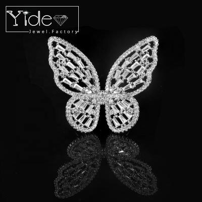 China Elegant Luxury Butterfly Ring Zircon Rings fashion TRENDY large for sale