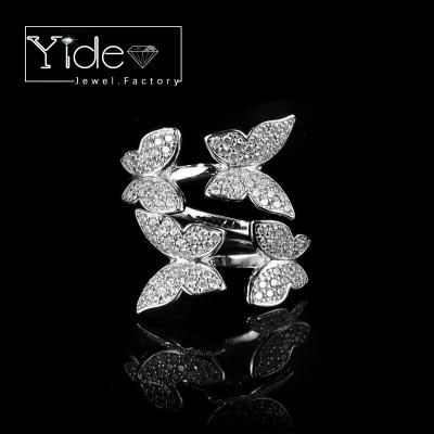 China TRENDY Fashion Stylish Butterfly Silver Resizable Rings For Girl for sale