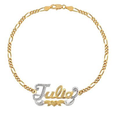 China Factory Supplier FASHIONABLE High Quality 18k Gold Plated Custom Fashion Name Bracelet for sale