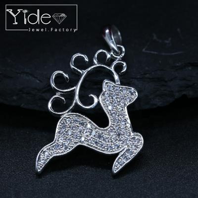 China FASHIONABLE Diamond Animal Elk CZ Fashion Deer Pendant Necklace Pendant For Christmas Gift for sale