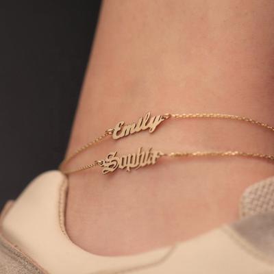 China FASHIONABLE customize high quality paror plated fashion name letter anklet of name necklaces and anklets for sale