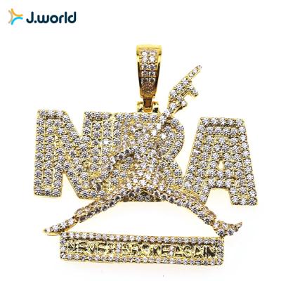 China Custom Hiphop 18K Gold Hip Hop Sport Pendant Unisex Jewelry for sale