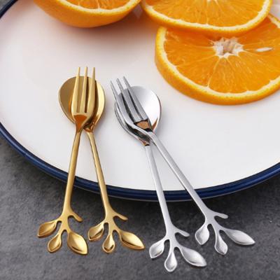 China Viable 4pcs Teaspoons Set Foil Design Gold Silver Color Box Package Mental Spoon 430 Material Fast for sale