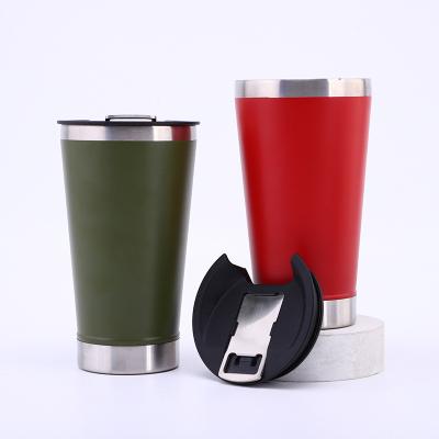 China Factory Price Stainless Steel Reusable Beer Mugs Wine Tumbler Viable Cups With Bottle Opener for sale