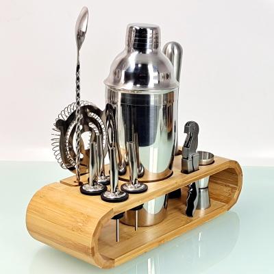 China 9pcs Viable Stainless Steel Barware Set Muddler Boston Cocktail Shaker Set 350ML 550ML 750ML Cocktail Shaker for sale