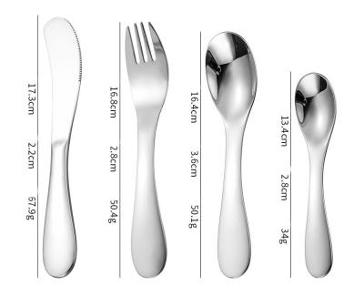 China Factory direct flatware flatware cutlery set cartoon stainless steel silverware gift spoon knife fork viable wholesale child safe flatware set for sale