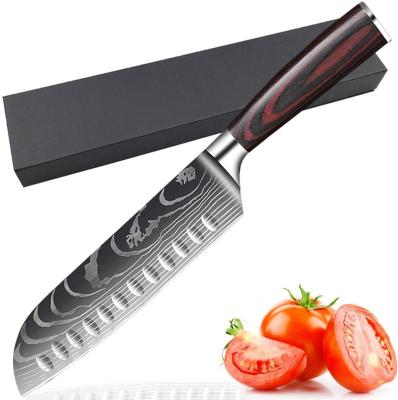 China Viable Professional Santoku Knife 7 Inch Ultra Sharp Kitchen Knife Made Stainless Steel Chef Knife for sale