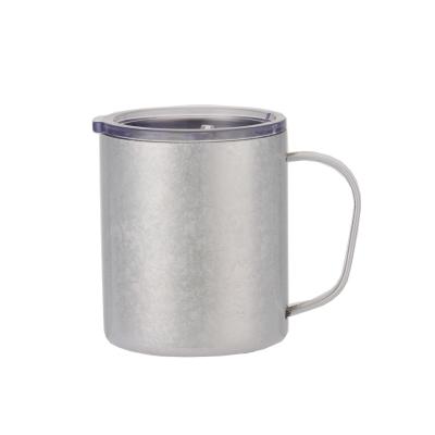 China Wholesale 12oz Stainless Steel Cup Viable Double Wall Mugs Handle Office Mug Tumbler With Lid Water Bottle for sale