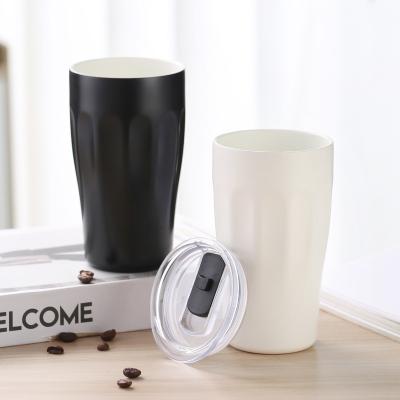 China Tianying Durable Double Wall Ceramic OEM Coffee Mug Water Bottle Inner Wholesale Custom Tumbler for sale