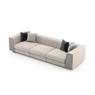 China Removable Living Room Sleek And Comfortable Sofa Upholstered 3 Seater Sofa With Wide Arms for sale