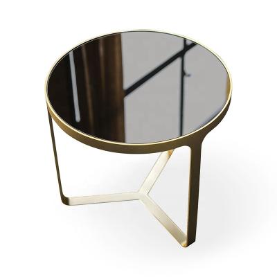 China Customized Dismountable Stainless Steel Coffee Table For Light Luxury Modern Living Room Round Tea Table for sale