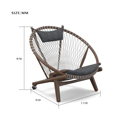 China Removable Rattan Chair Can Be Customized Modern Living Room Leisure Solid Wood Woven Chair for sale