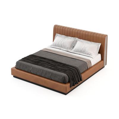 China (Other)Adjustable Modern Style Leather Art Bed Contracted Bedroom 1.8m Double Bed for sale