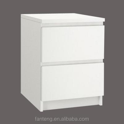 China Nightstand White Lacquer French Style Bedside Cabinet With Drawers for sale