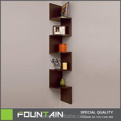 China DIY Solid Wood Melamine Veneer Shelf Corner Living Room Wooden Corner Decorative Wall Mounted Shelf for sale