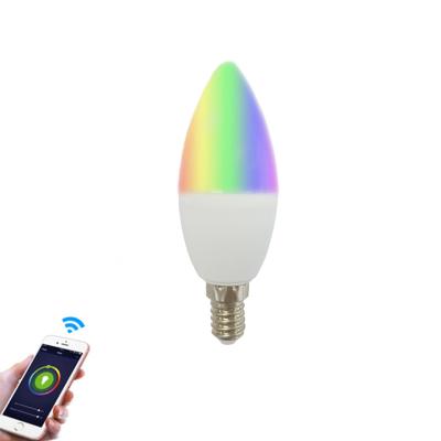 China Residential Smart Bulbs E14 Base LED Candelabra Bulbs, Color Changing and Dimmable, Compatible with Alexa Google Home, 801lm 4.5w for sale