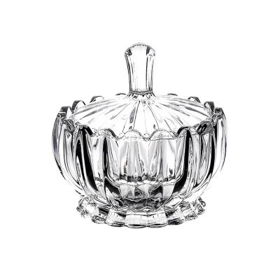 China Viable Candy Box 7321CJc Jeneva Small Bowl With Lid Candy Glass Bowl Crystal Jar For Wedding Decoration for sale