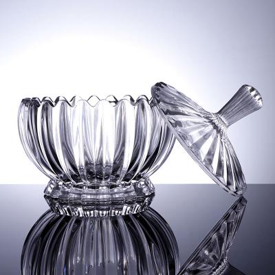 China Creative Minimalist Creative Clear Collection USA Luxury Glass Jar Crystal Candy Jar For People for sale