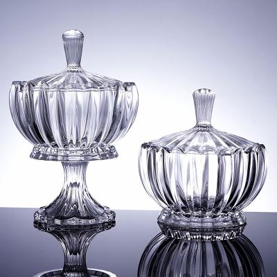 China Famous King Crystal Candy Dish Large Size Luxury Christmas Dish /Home Decoration Gift Dish Glass Candy Jar for sale