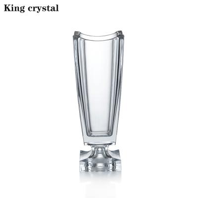 China Europe 1222VSbx/Nobile Vase With Thick Elegance Crystal Luxury Clear Footed Vase Glass Vase For Decor for sale