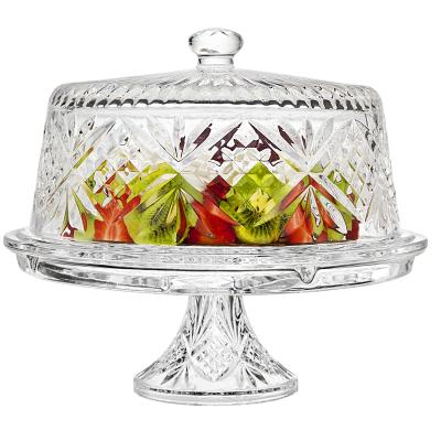 China Dublin Crystal Serving Ware Crystal Cake Disposable Dish Cake Dome Dip and Chip, Punch Bowl for sale