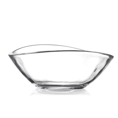 China 2021 Atlantic Ocean Singing crystal bowl small glass bowl decoration disposable oval transprent crystal fruit tray for salad for sale