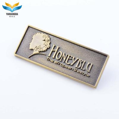 China Eco - Friendly High Quality Custom Nameplates Metal Brand Logos For Handbags for sale