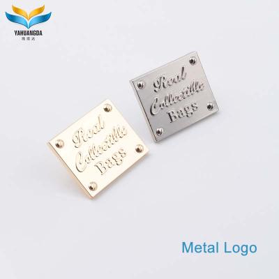 China Nickel Free Wholesale Bag Accessories Metal Bag Label , Custom Metal Logo For Handbags for sale