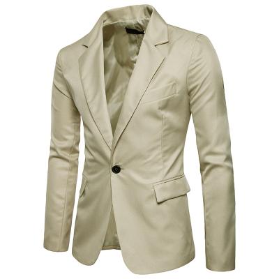 China Thermal Korean Slim Fit Suit 8 Colors Solid Color Style Slim Fit Men's Suits Available Fabric for sale