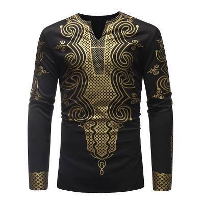 China African anti-pilling style new dynamic fashion autumn printed mens designer shirts men's cotton casual for sale