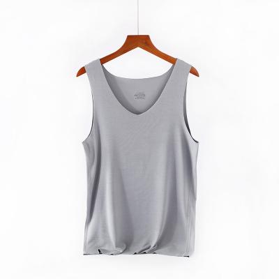 China New Summer Men's Modal Wide Shoulders Vest V-Neckline Large Size Sleeveless Bottoming Shirt for sale