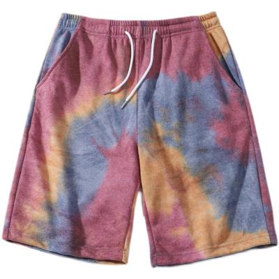 China OEM Breathable Men Tie Dye Gym Oversized Shorts Loose Hipster Streetwear Hip Hop Camouflage Gradient Pants for sale