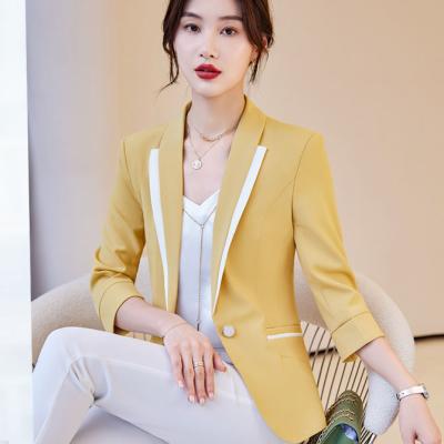 China OEM QUICK DRY Women's Suit Spring Korean New Design Office Lady Casual Jacket Female Suit Jacket Blue Blazer for sale