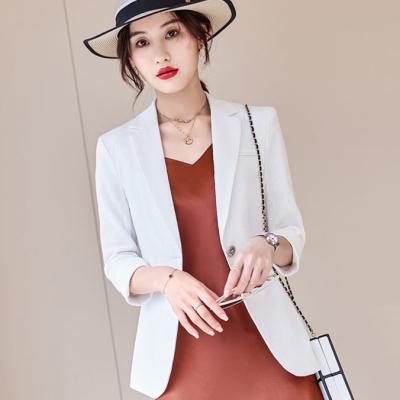 China OEM QUICK DRY Office Ladies Notched Collar Plaid Women Blazer Autumn Jacket Casual Pockets Female Fits Coat for sale