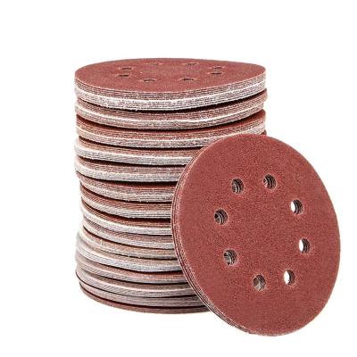 China Best Used Custom Aluminum oxide polishing tool 125mm p40 6 hole 8hole sandpaper disc wood for sale