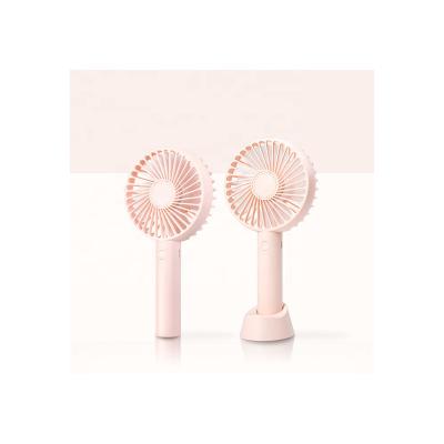 China Good quality hotel handheld with base small fan portable usb charging small silent mini fan in student dormitory for sale