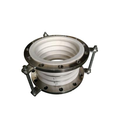 China Pipe Lines Connect PTFE Stainless Steel Metal Bellow Expansion Joint Flange Type PTFE Lined Compensator Corrugated for sale