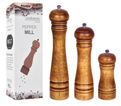 China Stocked 2022 Wooden Stainless Steel Salt and Pepper Grinder Mill for sale