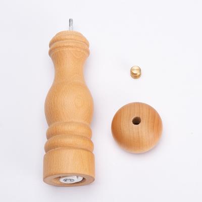 China Stocked Wholesale Handmade Manual Wooden Spice Salt Shaker Black Pepper Grinder Factory Price for sale