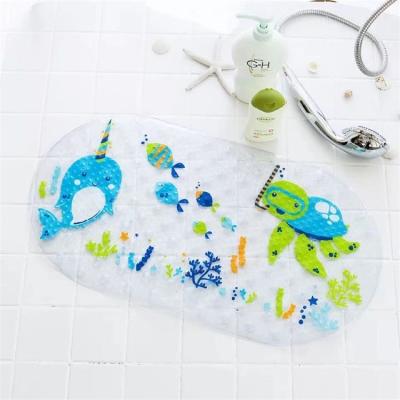 China Sustainable Cartoon Baby Anti-Slip Bath Mat For Kids Shower Bathroom for sale