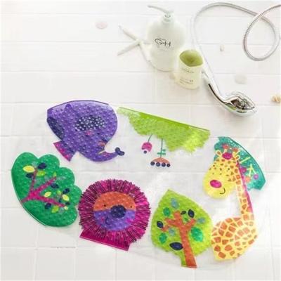 China Viable Cartoon Baby Anti-Slip Bath Mat For Shower Room With Massage Point Suction Cups for sale