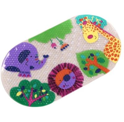 China Sustainable Baby Print Cartoon Pattern Non - Slip Custom Bath Mat With Suction Cups for sale