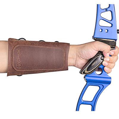 China Archery Running Hot Cowhide Leather Cowhide Arm Factory Selling Amazon Protective Leather Arm Guard for sale