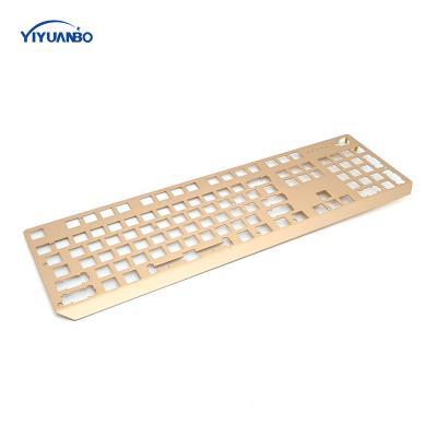 China Aluminum Professical Oem Odm Yellow Anodized Aluminum Iron Brass Custom Mechanic Computer Keyboard for sale