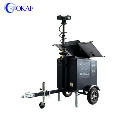 China NIGHT VISION 4G WIFI GPS Security Camera Trailer Mobile Tower CCTV Solar CCTV Camera for sale