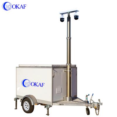 China PAN-TILT 3 to 9m Mobile Solar Cctv Fast Deployment Security PTZ Camera Auto Tracking Mobile Solar Trailer for sale