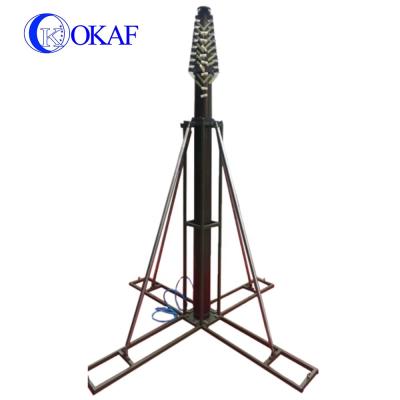 China 25M High Emergency Lighting Pneumatic Emergency Lighting Mast Tower Pole CCTV Antenna Telescopic Mast OKAF for sale