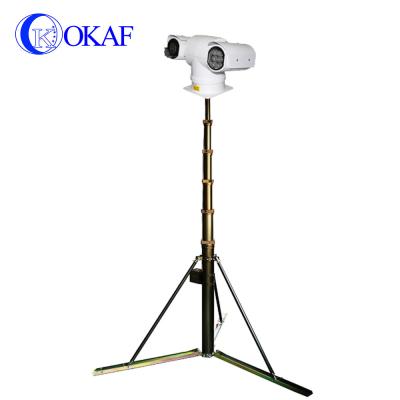 China Car PTZ Camera 10m Manual Winch Telescopic Mast Video Surveillance Mast Tower And Telescopic Camera Pole for sale