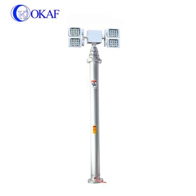 China 3-18M Mounted Telescopic Mobile Mast LED Lamp Pneumatic Telescopic Light Tower OK-QD2-20SJ-4LED for sale