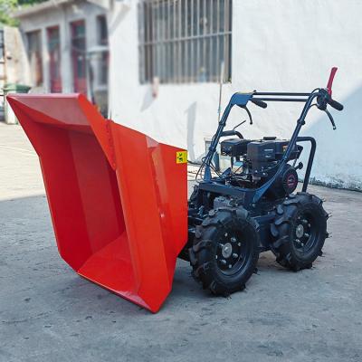 China Hand Pull Rope Recoil Start Mini Dumper Truck with Petrol Engine Power and 125L Bucket for sale